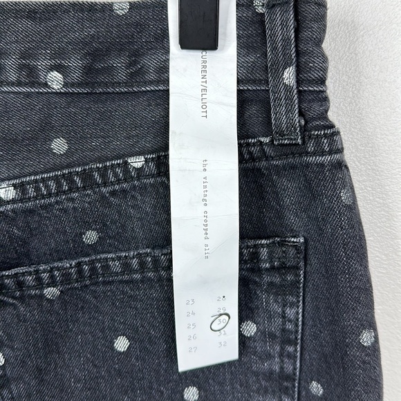 Current Elliott Black Polka Dot High Rise Vintage Cropped Slim Jeans Size 30 NWT - Picture 6 of 7